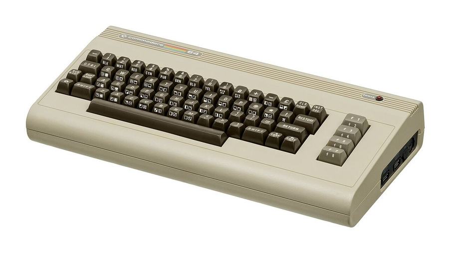 A Commodore 64 home computer