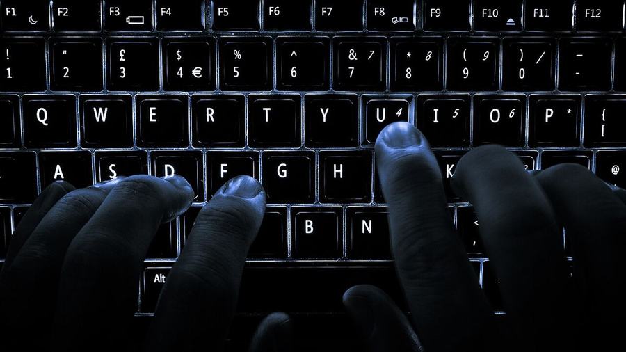 A backlit computer keyboard
