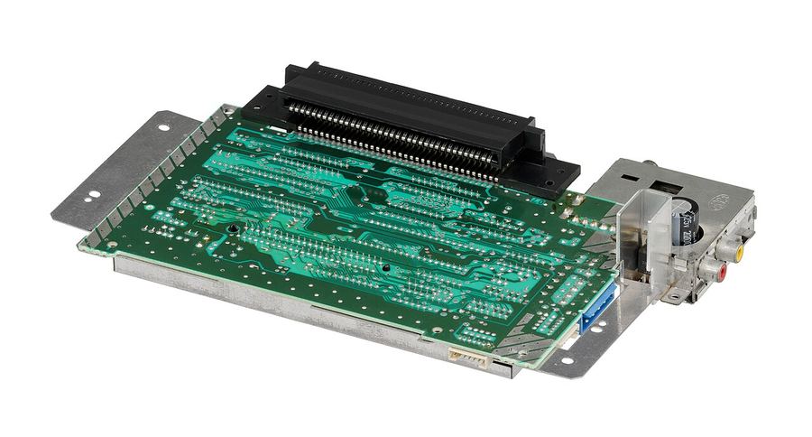 The underside of a Nintendo Entertainment System motherboard